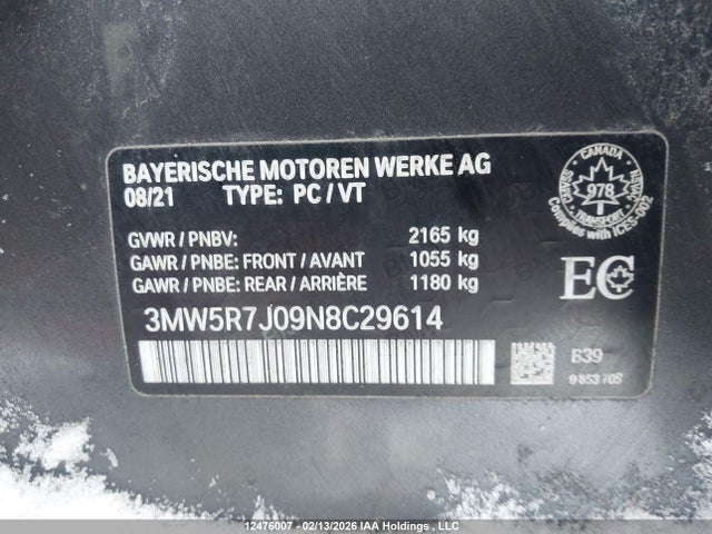 3MW5R7J09N8C29614 BMW 330i Xdrive