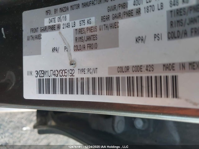 3MZBM1U74GM305192 Mazda Mazda3 G/gx