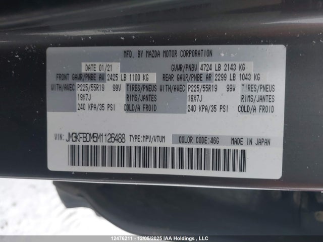 JM3KFBDM5M1126488 Mazda CX-5 GT