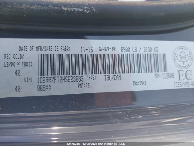 1C6RR7FT2HS623683 Dodge RAM 1500