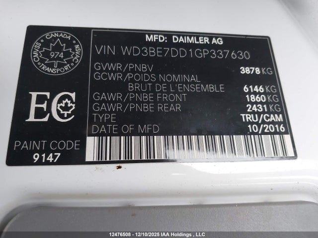 Mercedes-Benz Sprinter 2500 Standard Roof 2016 WD3BE7DD1GP337630 Image 19
