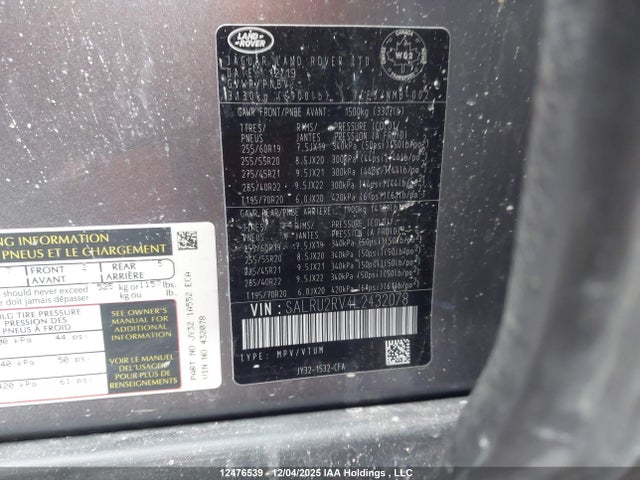 SALRU2RV4L2432078 Land Rover Discovery Landmark