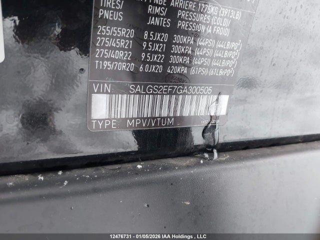 Land Rover s/c lev2 ulev 2016 SALGS2EF7GA300505 Image 9