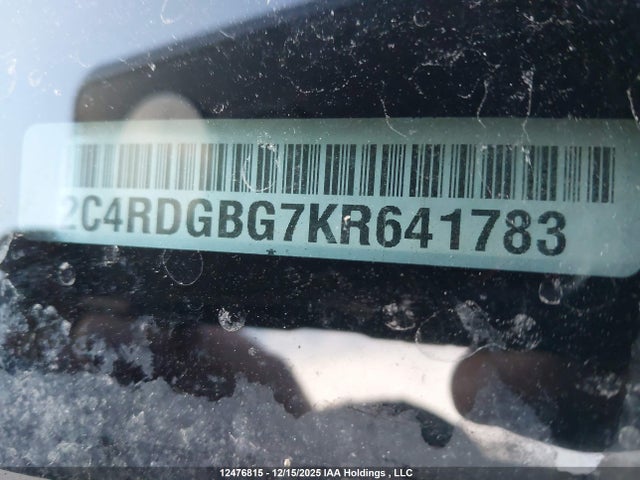 Aukcja sprzedaży 2019 Dodge Grand Caravan Se, vin: 2C4RDGBG7KR641783, numer aukcji: 12476815