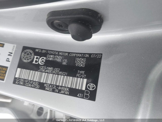 JTNK4MBE0N3185021 Toyota Corolla
