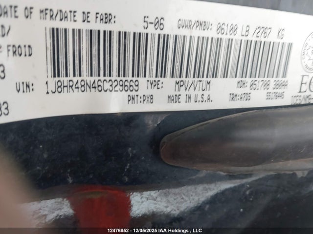 12476852 :رقم المزاد ، 1J8HR48N46C329669 vin ، 2006 Jeep Grand Cherokee Laredo مزاد بيع
