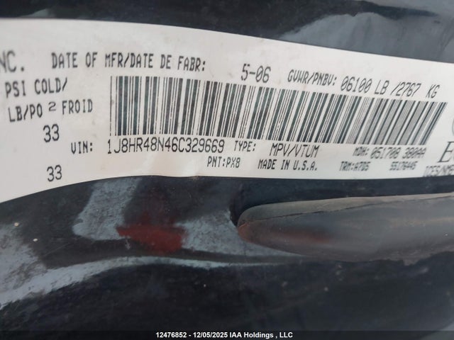 12476852 :رقم المزاد ، 1J8HR48N46C329669 vin ، 2006 Jeep Grand Cherokee Laredo مزاد بيع