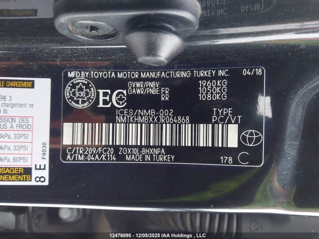 NMTKHMBXXJR064868 Toyota C-hr Xle/xle Premium