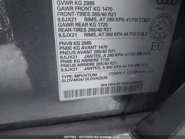WA1WXAF79MD039498 Audi Q7 55 Technik