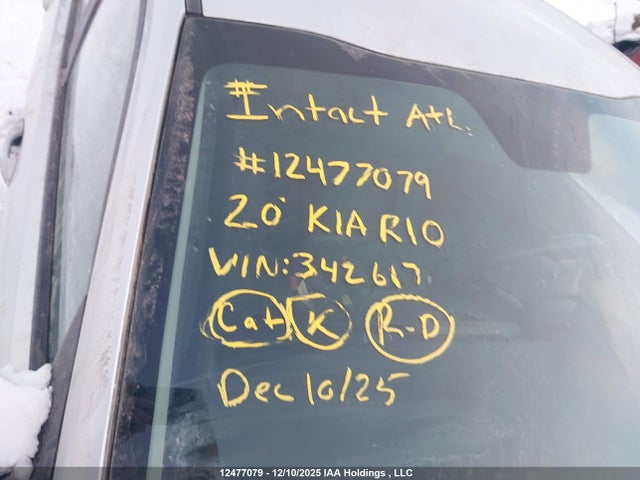 3KPA25AD5LE342617 KIA Rio Lx/lx+