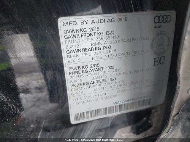 WA1LVAFP5GA043045 Audi Q5 3.0 Tdi Technik