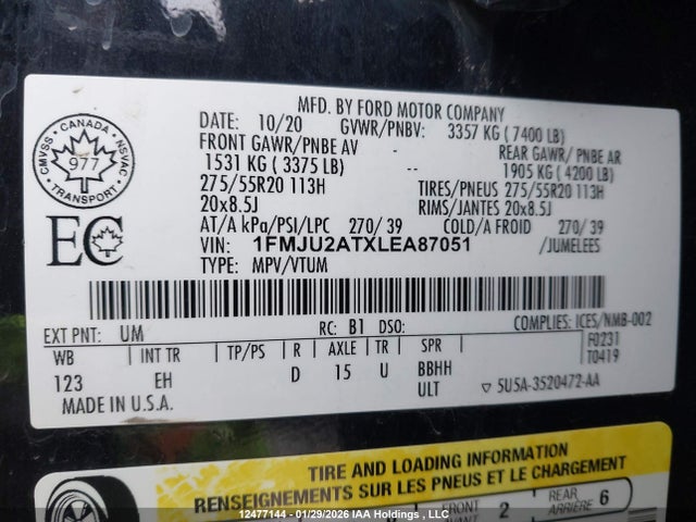 1FMJU2ATXLEA87051 Ford Expedition Limited
