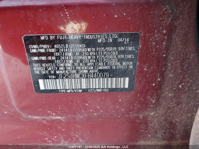JF2SJHWCXFH440079 Subaru Forester 2.0xt Touring
