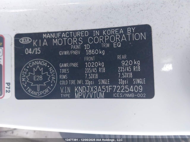 KNDJX3A51F7225409 KIA Soul Sx/sx Luxury