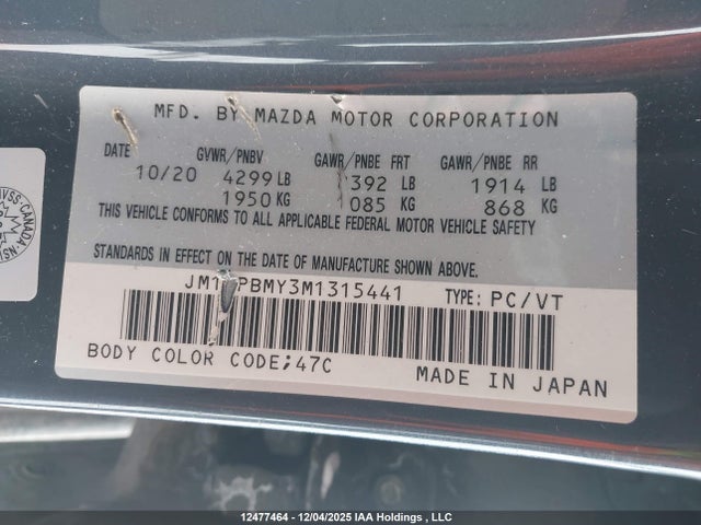 JM1BPBMY3M1315441 Mazda MAZDA3