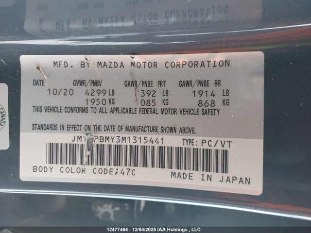 JM1BPBMY3M1315441 Mazda MAZDA3
