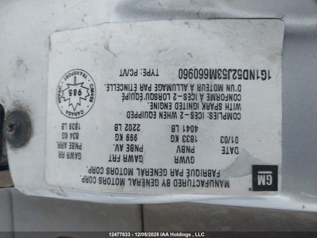 Aukcja sprzedaży 2003 Chevrolet Malibu, vin: 1G1ND52J53M660960, numer aukcji: 12477833