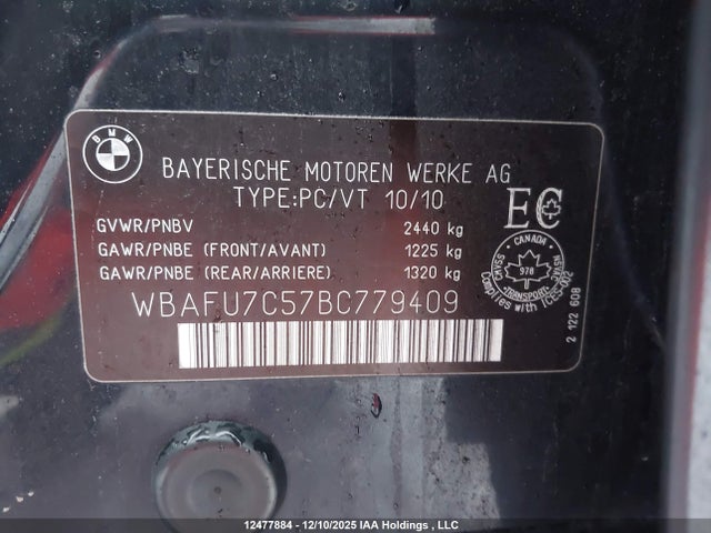 Продажа на аукционе авто 2011 Bmw 535 Xi, vin: WBAFU7C57BC779409, номер лота: 12477884
