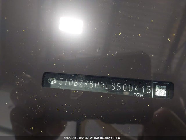 5TDBZRBH8LS500415 Toyota Highlander L/le