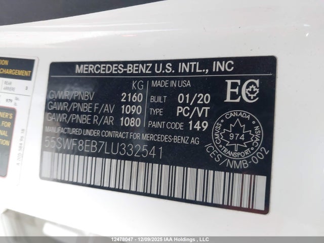 Mercedes-Benz C 300 4matic 2020 55SWF8EB7LU332541 Image 9