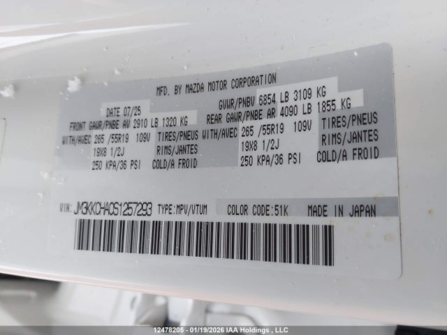 JM3KKCHA0S1257293 Mazda Cx-90 Phev Gs-l