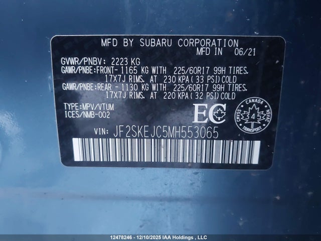 JF2SKEJC5MH553065 Subaru Forester