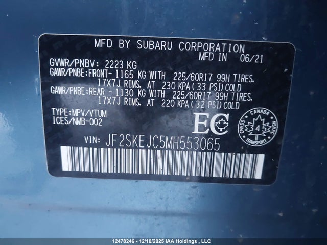 JF2SKEJC5MH553065 Subaru Forester