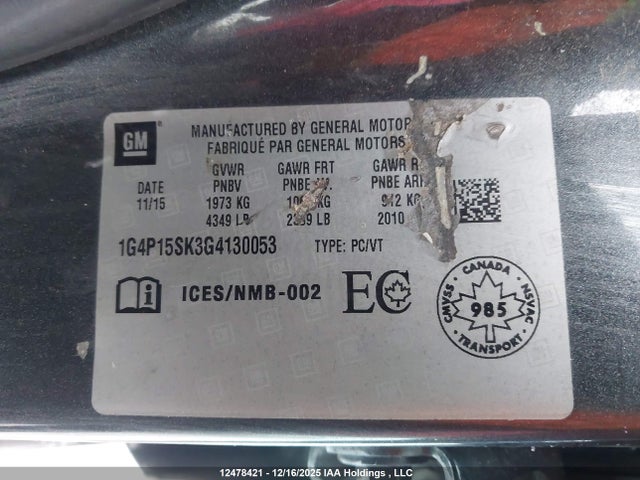 1G4P15SK3G4130053 Buick Verano