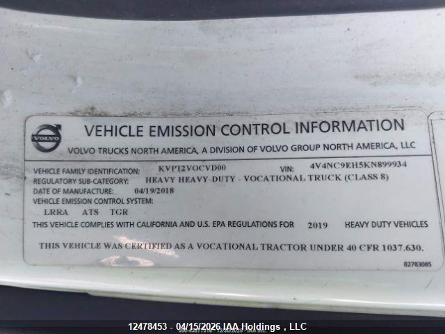 2019 Volvo  მანქანა იყიდება აუქციონზე, vin: 4V4NC9EH5KN899934, აუქციონის ნომერი: 12478453
