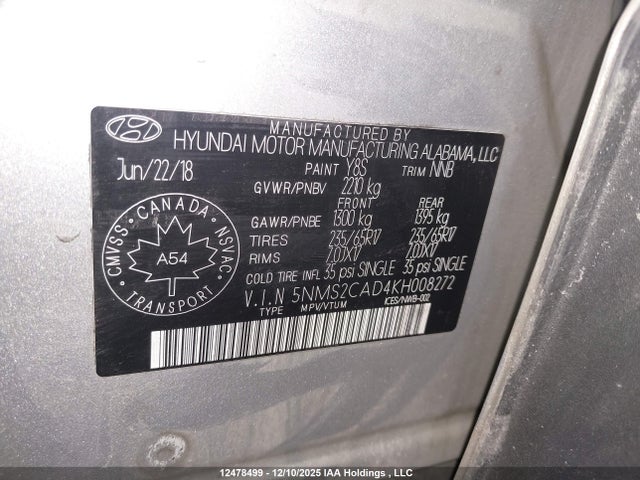 Hyundai Santa Fe Essential 2019 5NMS2CAD4KH008272 Image 9
