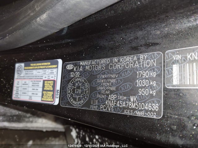 KNAF45A78M5104636 KIA Forte5 Gt/gt Limited