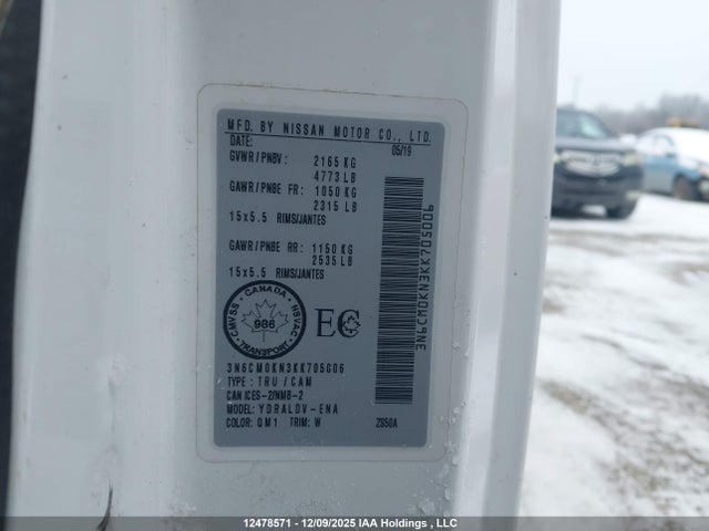 3N6CM0KN3KK705006 Nissan NV200