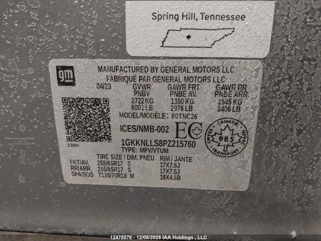 GMC Acadia At4 2023 1GKKNLLS8PZ215760 Image 9