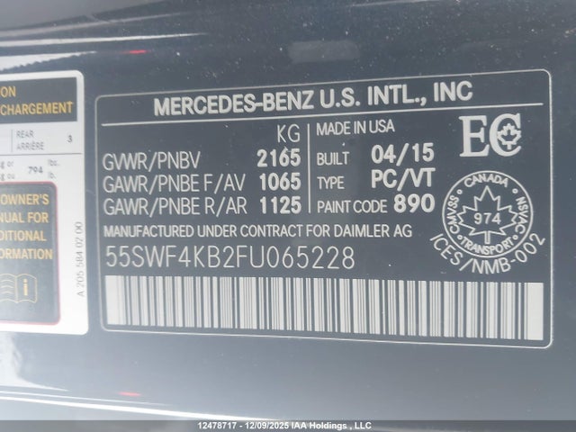55SWF4KB2FU065228 Mercedes-Benz C 300 4matic
