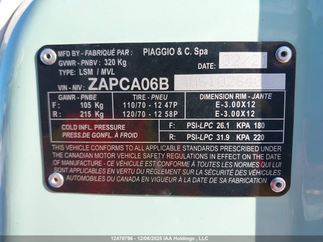 Vespa Primavera/sprint 50 2021 ZAPCA06B4M5102640 Image 13