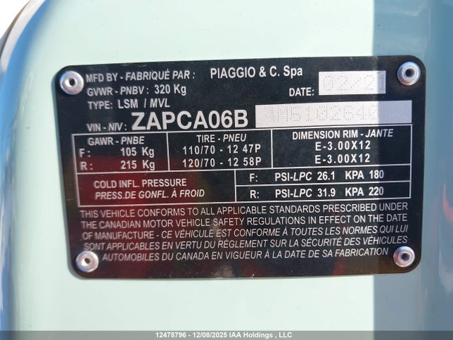 Vespa Primavera/sprint 50 2021 ZAPCA06B4M5102640 Image 14