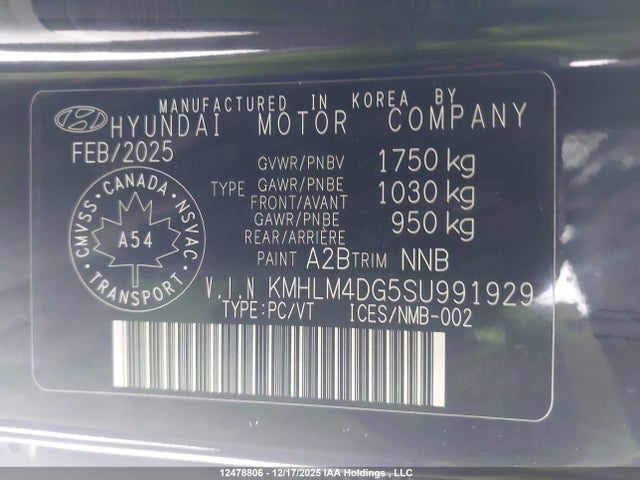 KMHLM4DG5SU991929 Hyundai Elantra Sel Sport