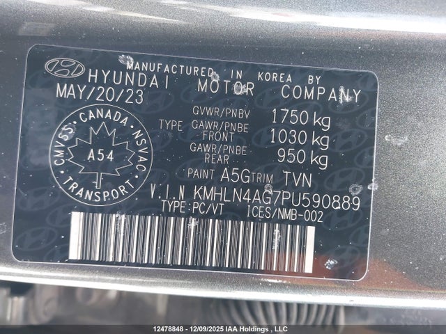 KMHLN4AG7PU590889 Hyundai Elantra
