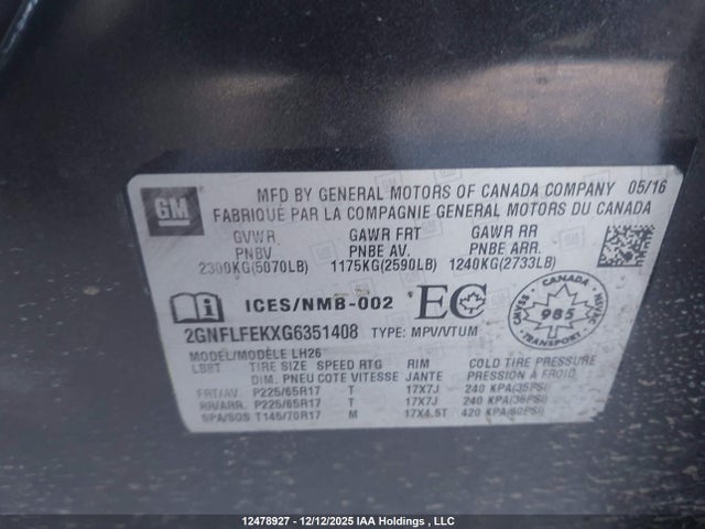 Chevrolet EQUINOX LT 2016 2GNFLFEKXG6351408 Image 19