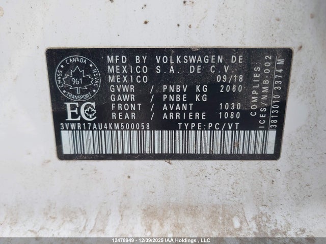 3VWR17AU4KM500058 Volkswagen Golf Sportwagen 1.8 Tsi Execline