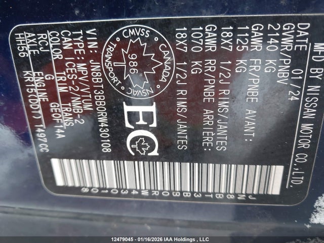 Nissan Rogue 2024 JN8BT3BB0RW430108 Image 9