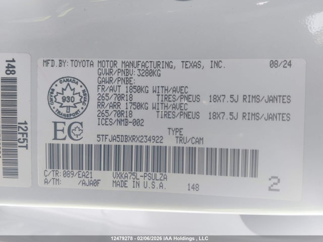 5TFJA5DBXRX234922 Toyota Tundra Crewmax Limited