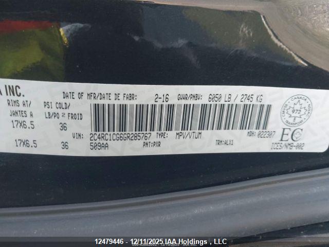 2C4RC1CG6GR285767 Chrysler Town &amp; Country Touring L