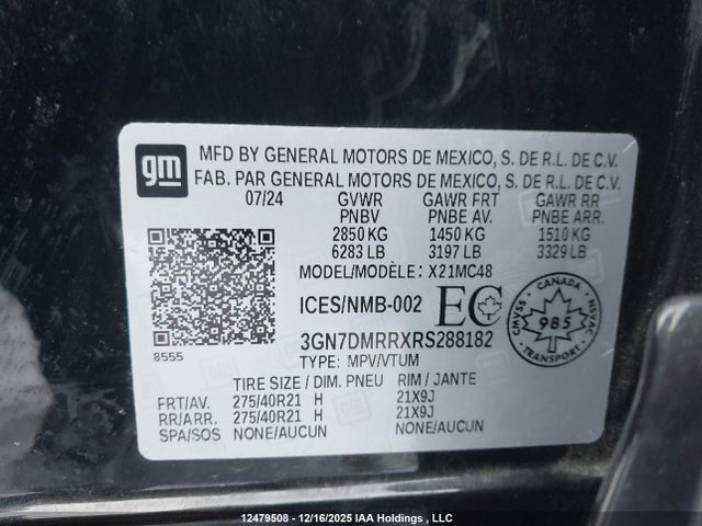 Продажа на аукционе авто 2024 Chevrolet Equinox Ev Lt, vin: 3GN7DMRRXRS288182, номер лота: 12479508