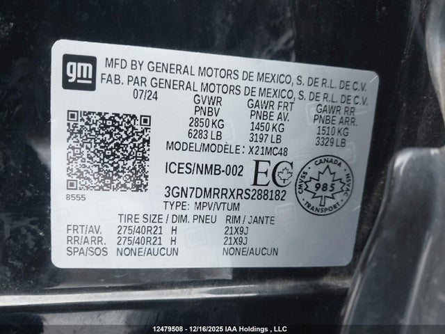 Продажа на аукционе авто 2024 Chevrolet Equinox Ev Lt, vin: 3GN7DMRRXRS288182, номер лота: 12479508