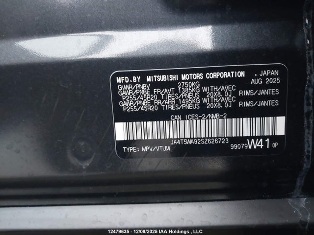 JA4T5WA92SZ626723 Mitsubishi Outlander Sel
