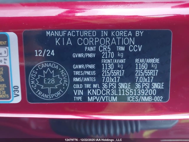 KNDCR3L11S5139200 KIA Niro Wind