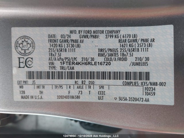 1FTER4KH6RLE16720 Ford Ranger