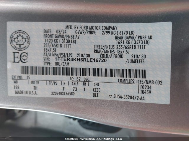 1FTER4KH6RLE16720 Ford Ranger