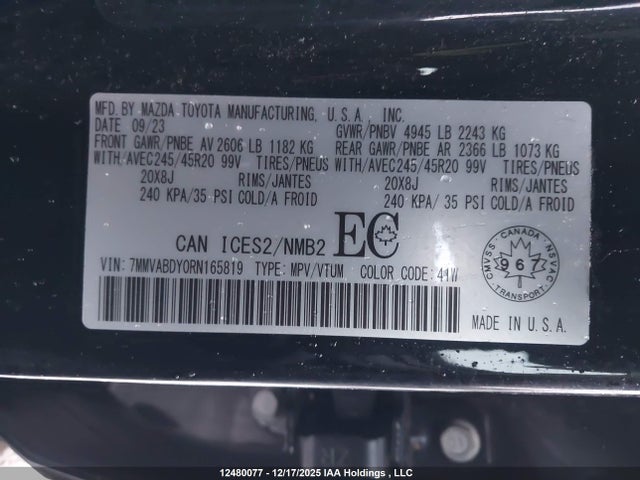 Продажа на аукционе авто 2024 Mazda Cx-50 Gt W/turbo/meridian Edition, vin: 7MMVABDY0RN165819, номер лота: 12480077